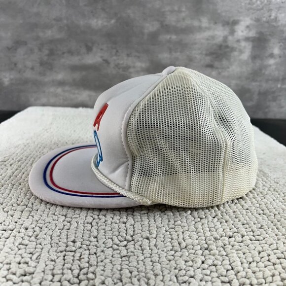 Vintage USA Olympics Mesh Snapback Trucker Rope Hat OSFA Puffy Print White - Picture 4 of 10